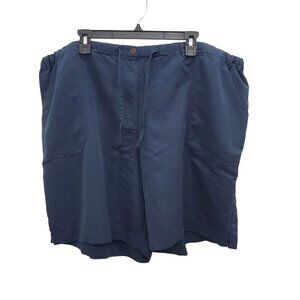 Caribbean Joe Woman's Navy Blue Relaxed Vacation Resort Casual Shorts Plus Sz 2X